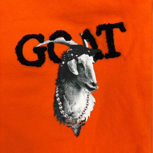 Streetz Iz Watchin Orange Track Joggers w/ GOAT woman’s sz XL 95% cotton pockets - Picture 5 of 11